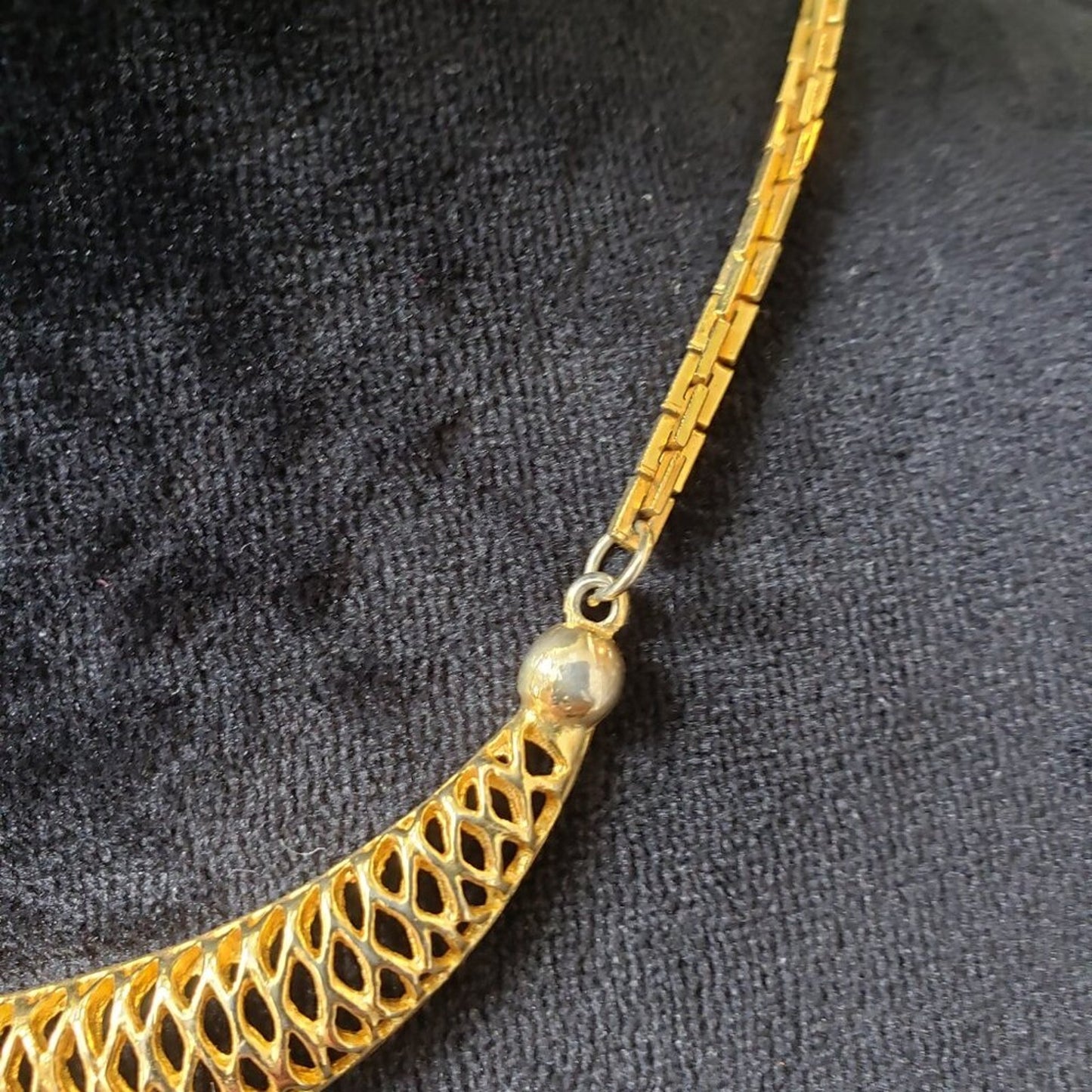 Womens Gold Tone Plated Patta Choker Necklace Jewelry with Lobster Clasp