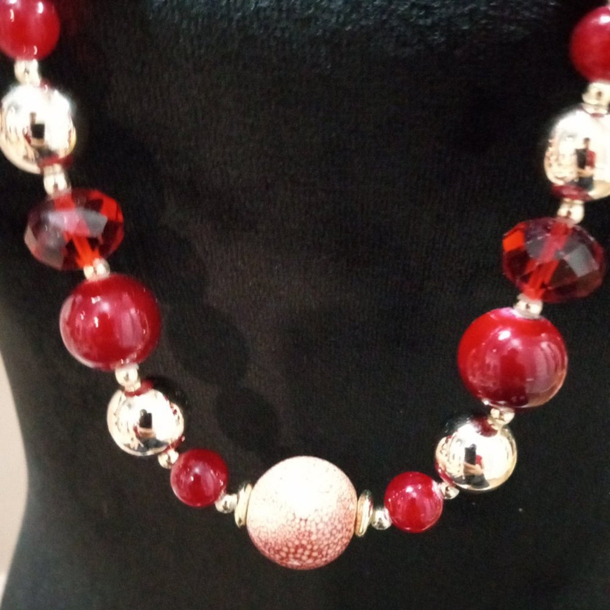 Womens Fashion Chunky Rhinestones Beaded Long Necklace with Lobster Clasp