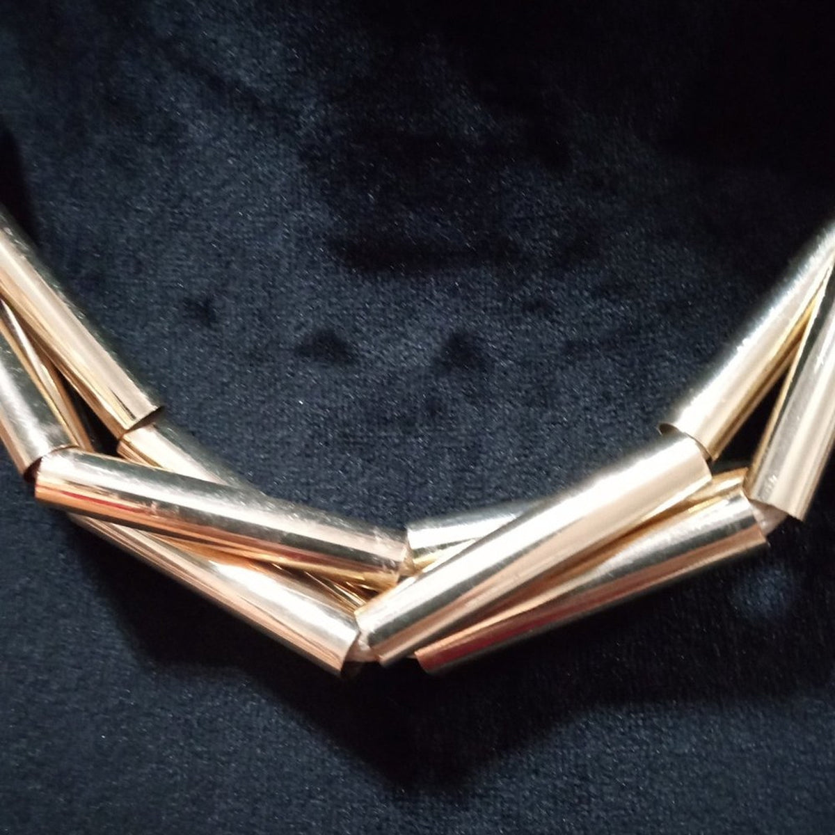 Womens Fashion Chunky Gold Tone Bar Statement Collar Necklace with Lobster Clasp