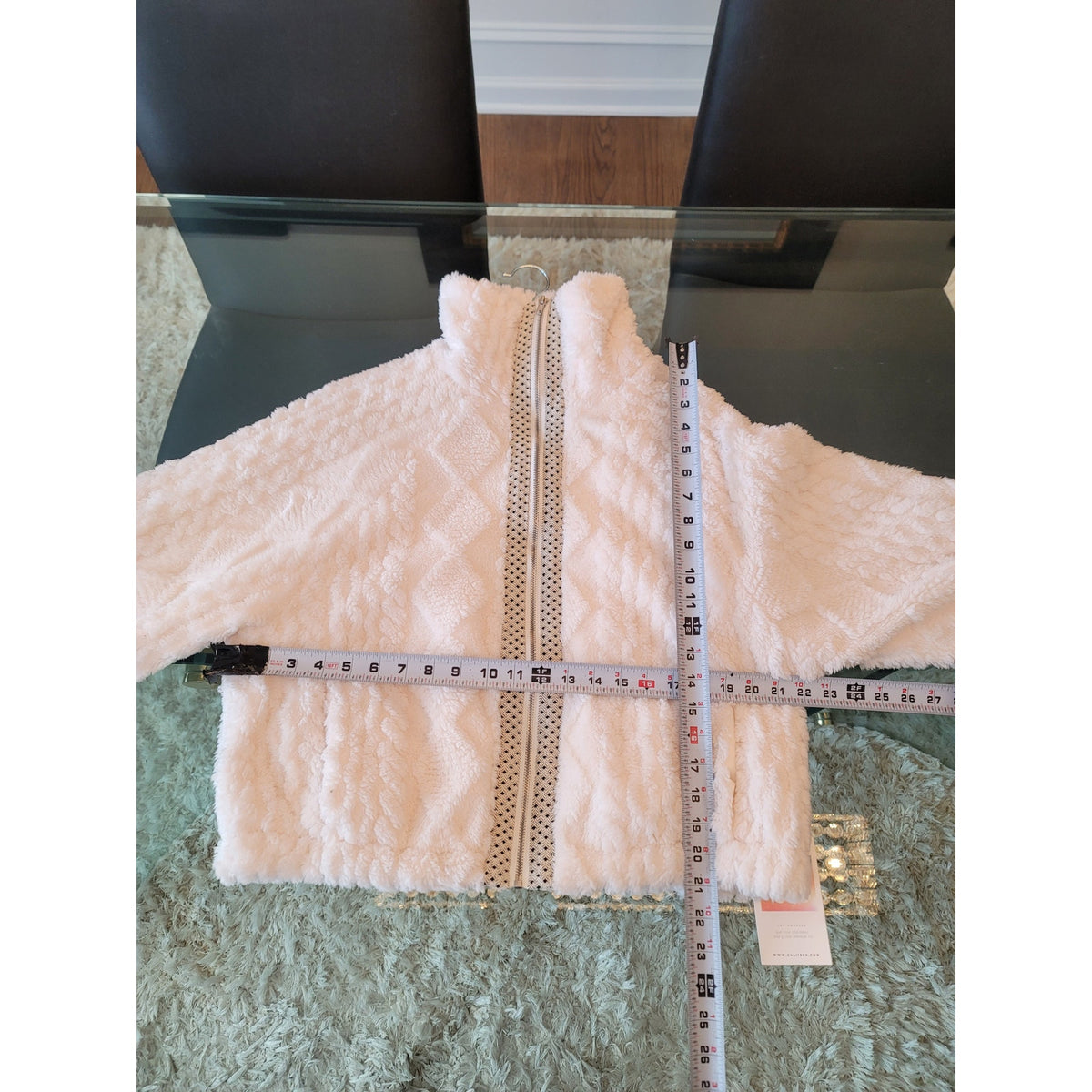 Cali1850 Plush Sherpa Jacket Women's Medium Cream Teddy Fleece Full Zipper