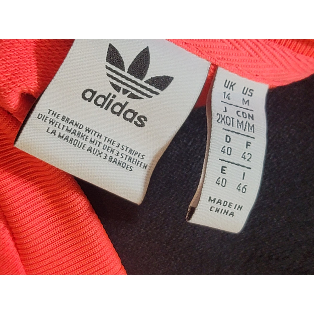 Adidas Sweatshirt Women's Medium Orange Crew Neck Raglan Shoulder Ribbed Hem