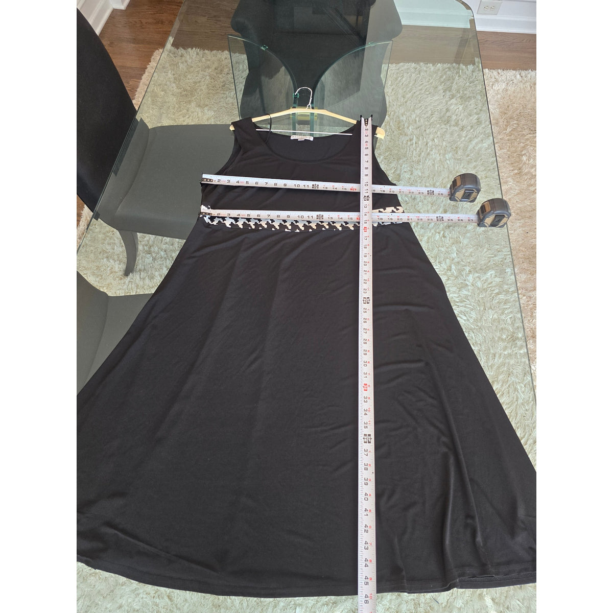 Madison Leigh A-Line Dress Women's Size 18W Black/White Scoop Neck Sleeveless