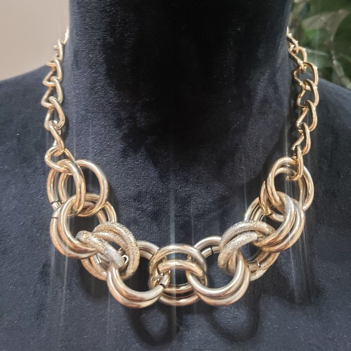 Womens Fashion Chunky Gold Chain Choker Necklace Jewellery w/ Lobster Clasp