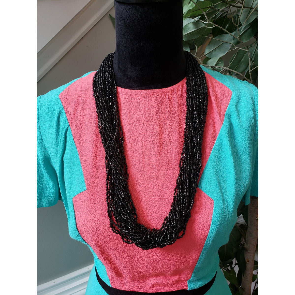 Womens Dress Womens Small Blue Pink Colorblock Lined Empire Waist Back Zip