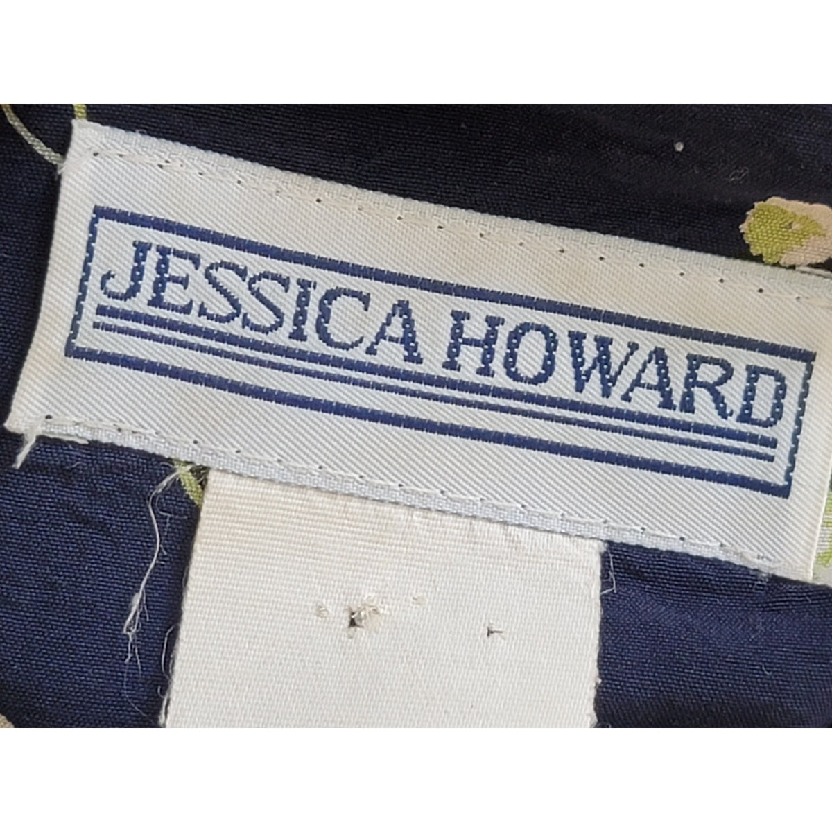 Jessica Howard Maxi Dress Women's Size Medium Navy Blue Floral Short Sleeves