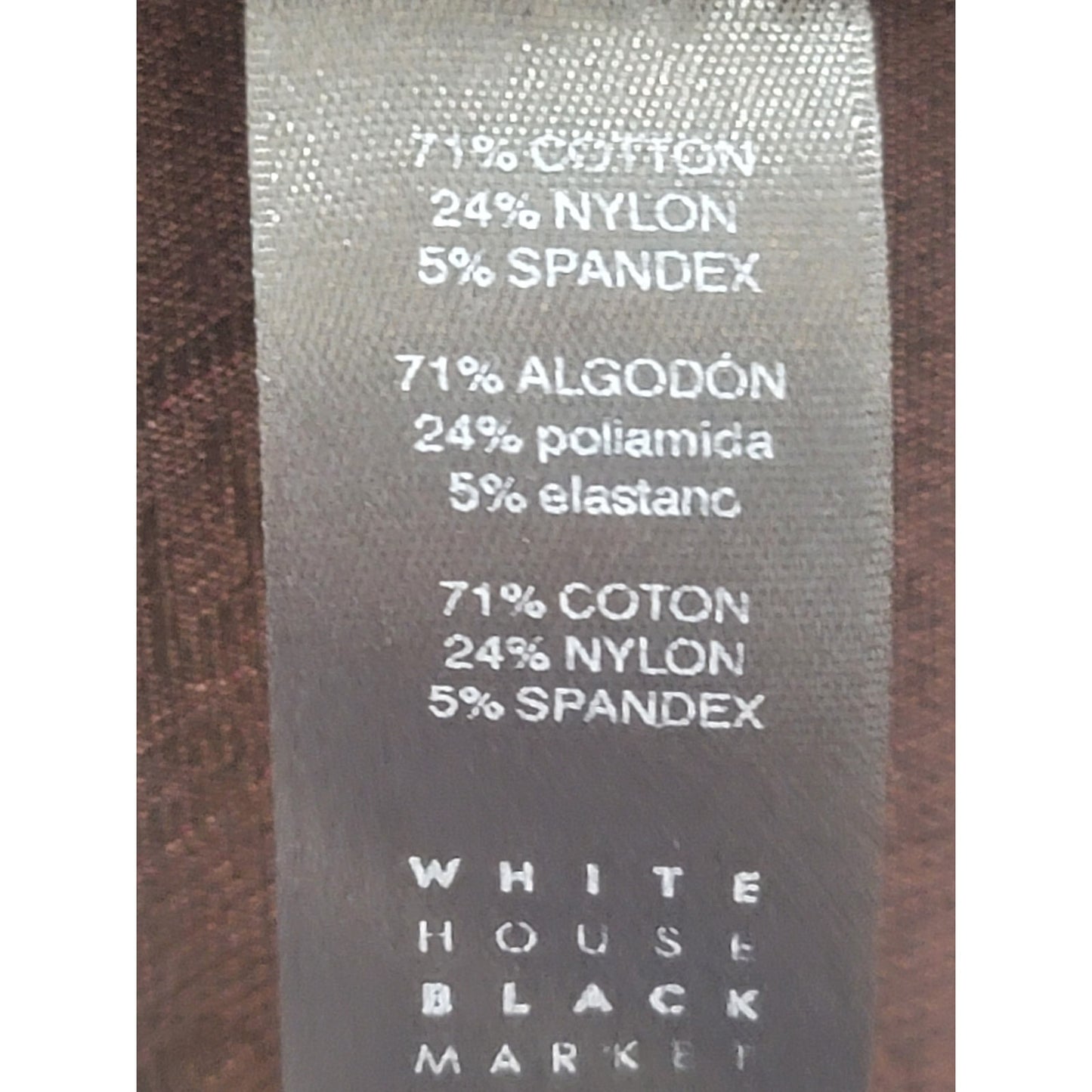 White House Black Market Pants Women's 8 Burgundy Floral Slim Ankle Stretch