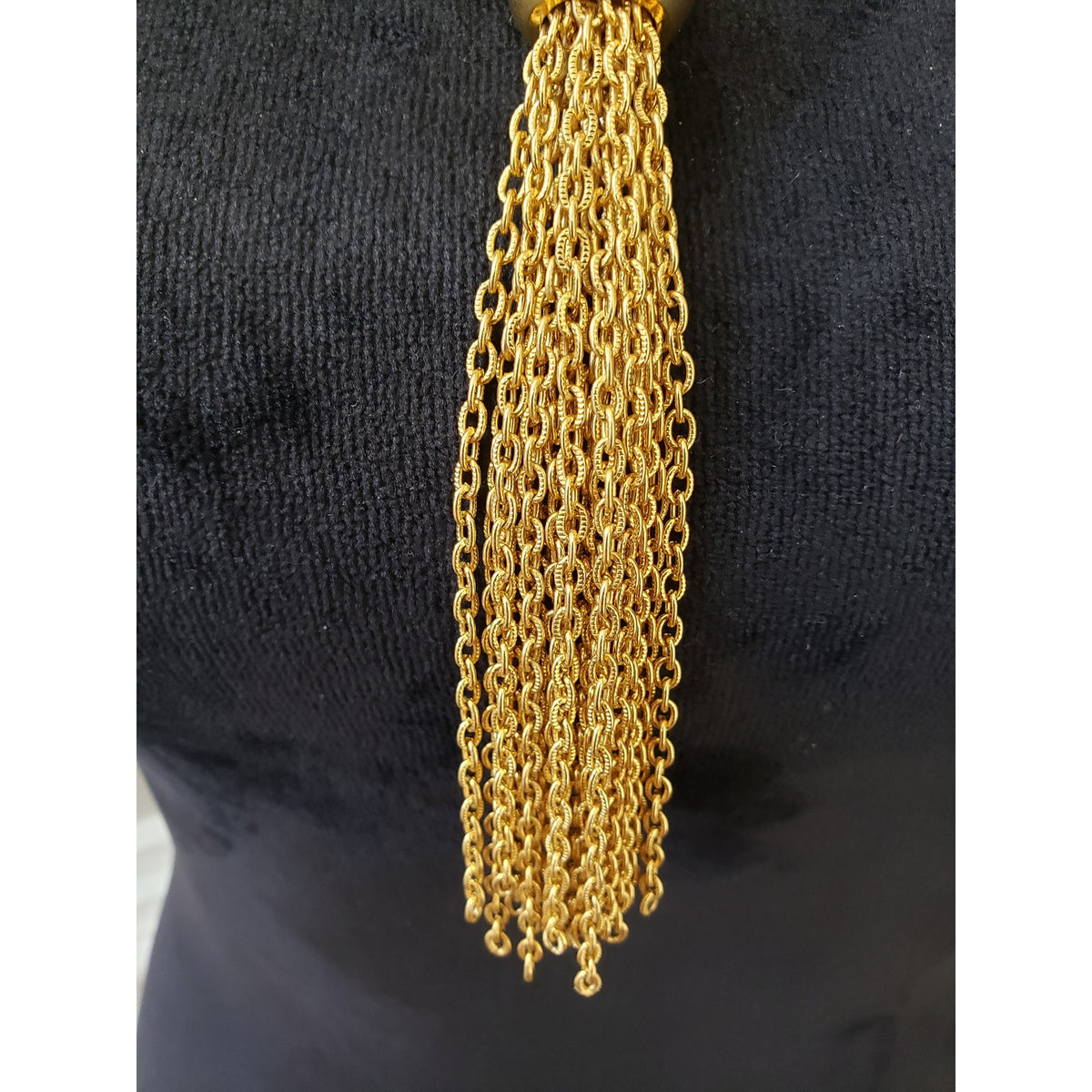 Women's Fashion Gold Tone 2 Strand Lariat Tassel Necklace Jewelry with Box Clasp