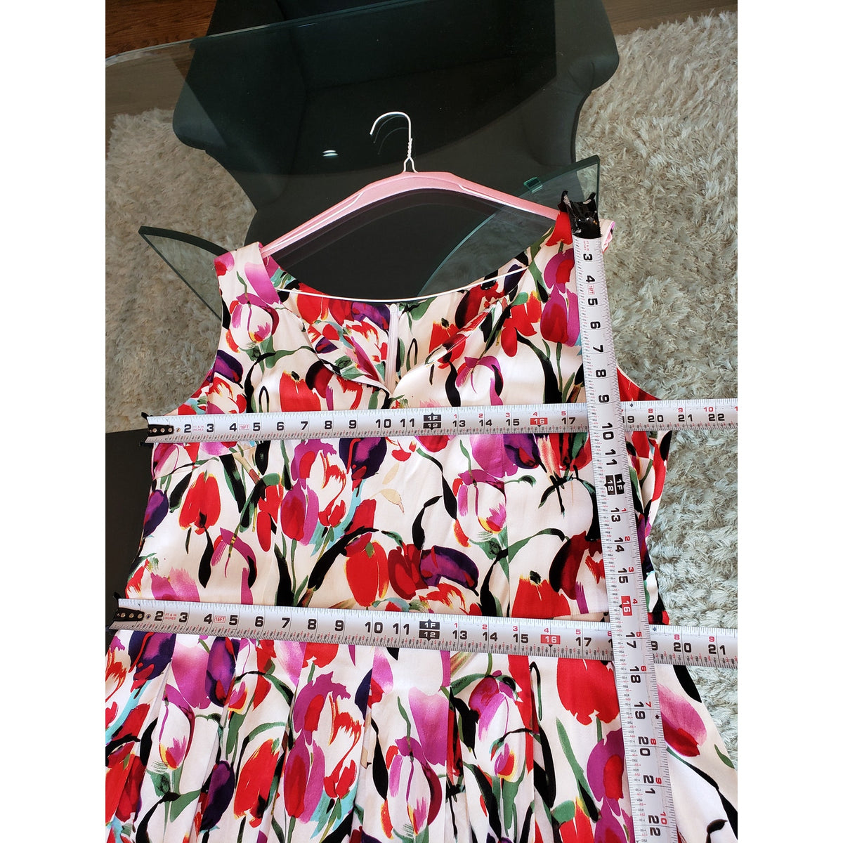 VS Valdenize Soares Long Maxi Dress Women's XL White Floral V-Neck Sleeveless