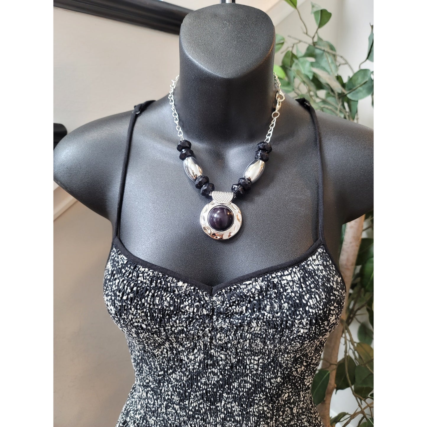 Xhilaration Maxi Dress Women S Black White Boho Sleeveless Smocked Rayon