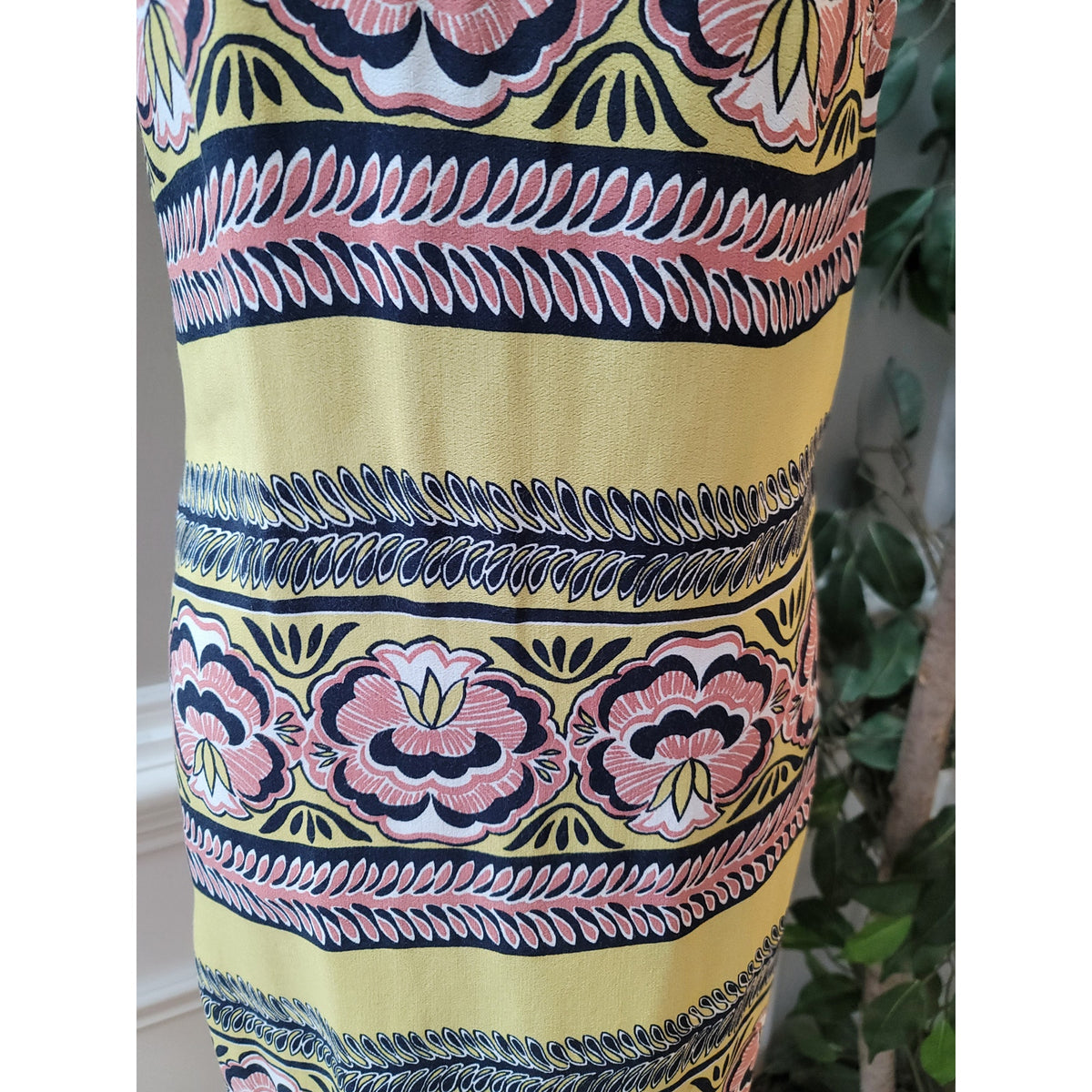 Loft Sheath Dress Women Size M Yellow Pink Blue Floral Print Sleeveless Summer