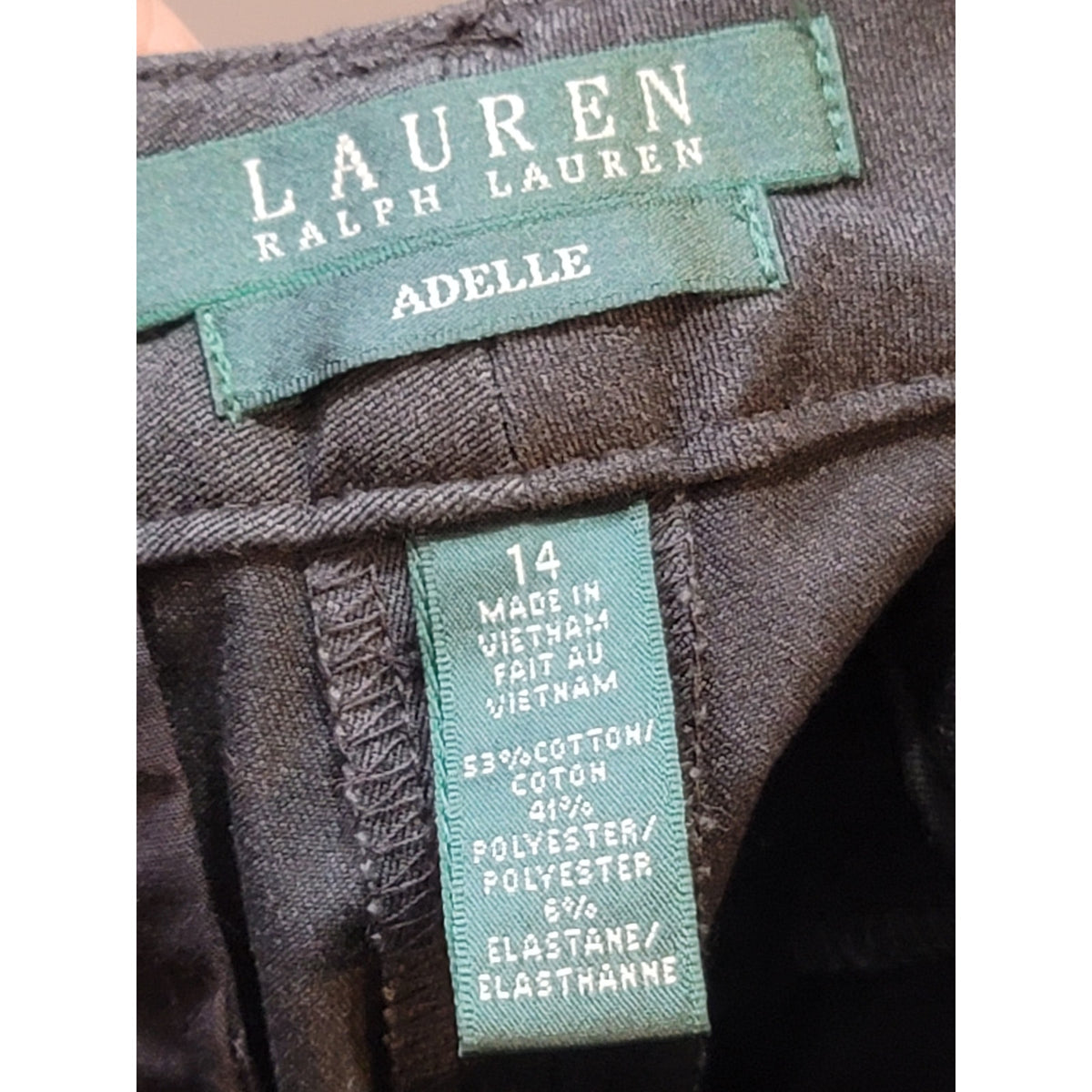 Lauren Ralph Lauren Adelle Dress Pants Women's SZ 14 Gray Straight Leg High Rise