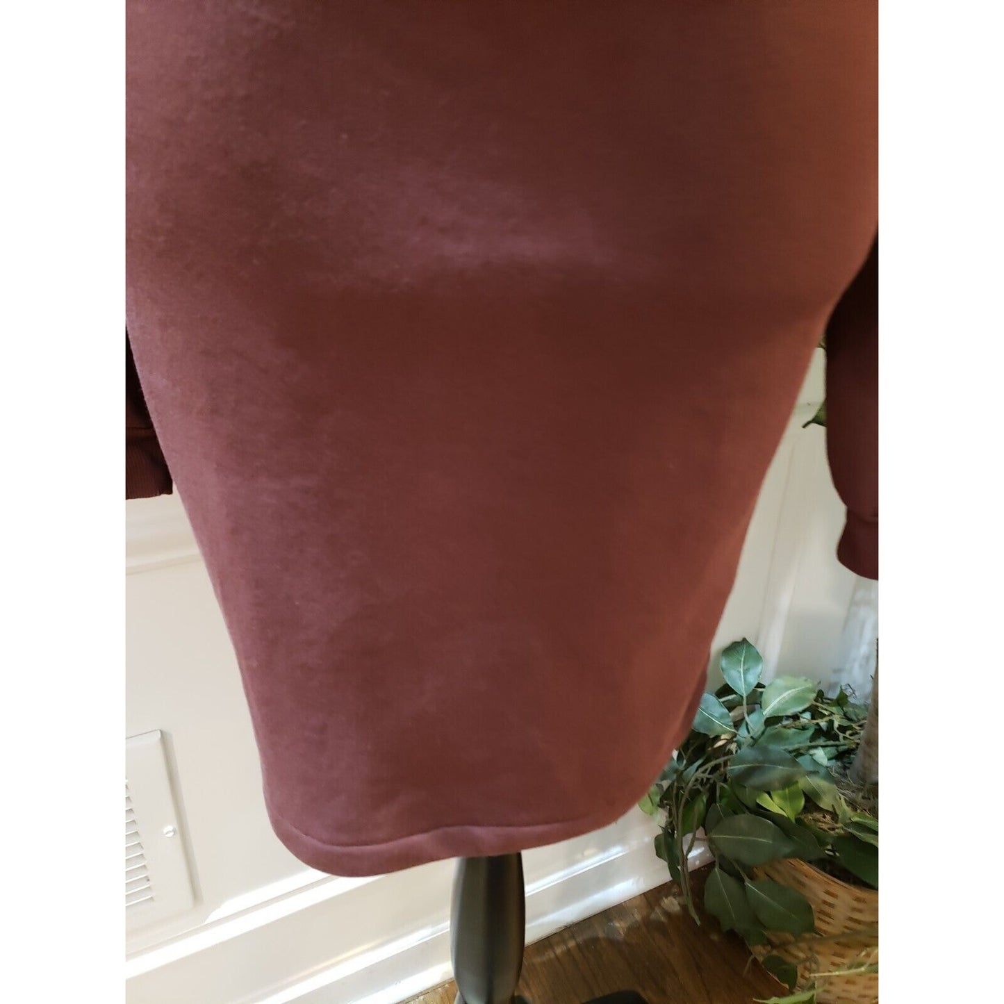 Topshop Womens Brown Cotton Belted Round Neck Long Sleeve Knit Sweater Dress 10