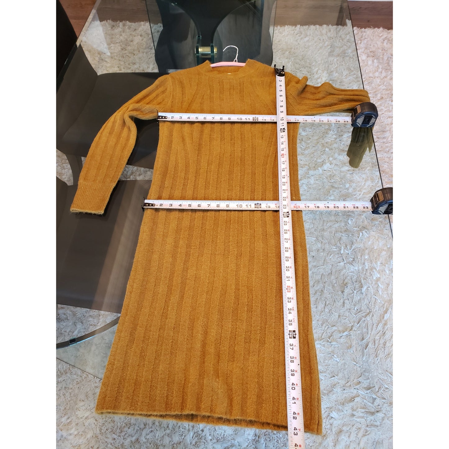 A New Day Sweater Dress Women's XS Green Knit Long Sleeve Lightweight Mock Neck