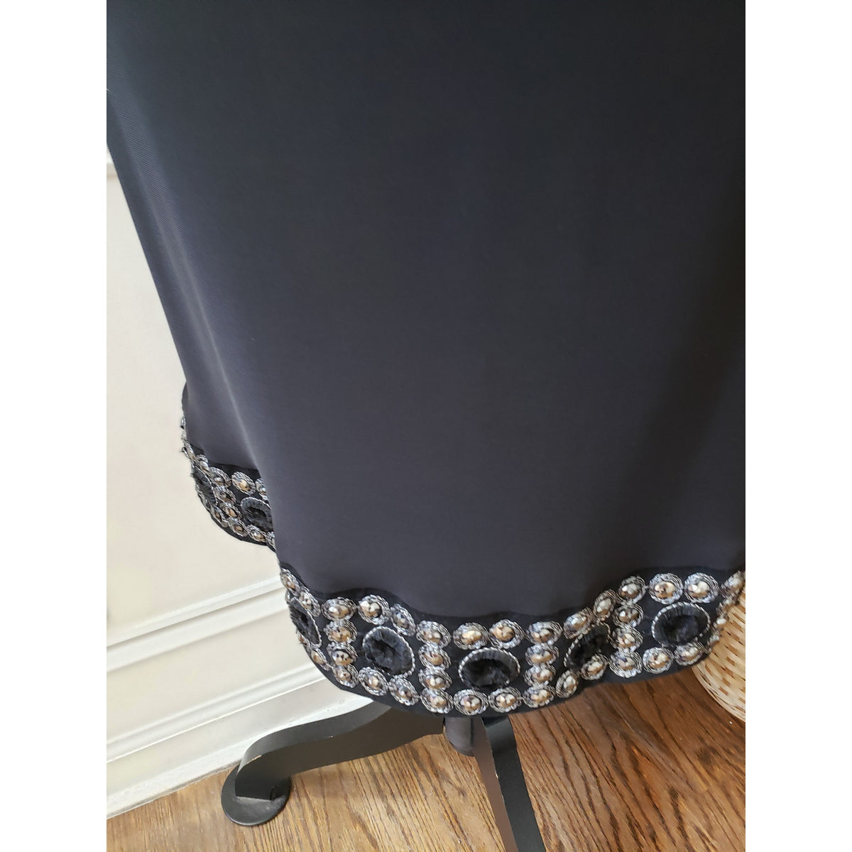 Tiana B. Fit & Flare Dress Women's Size XL Black Studded Round Neck Long Sleeve