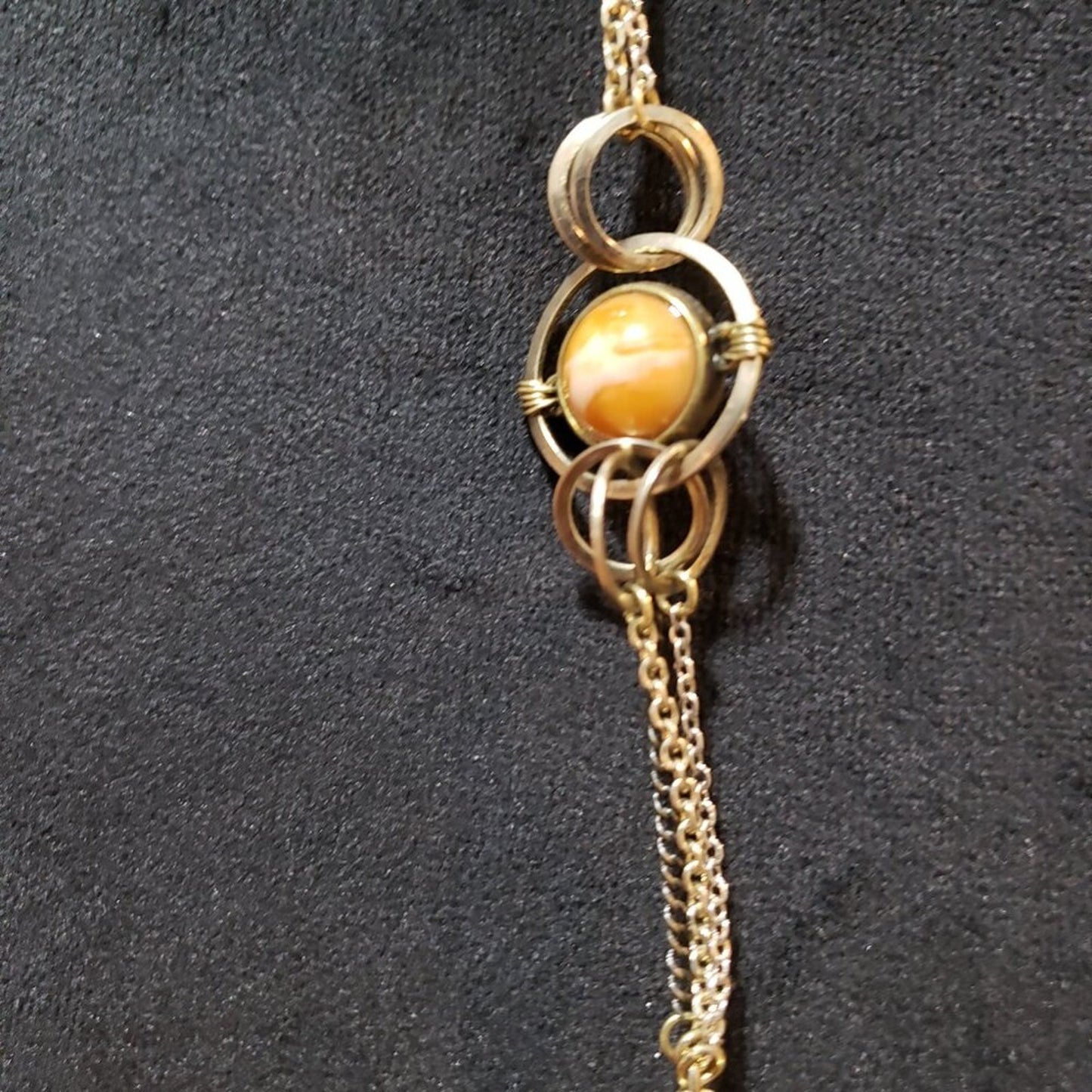 Loft Womens Gold Chain Multi Faceted Crystal Beads Necklace with Lobster Clasp