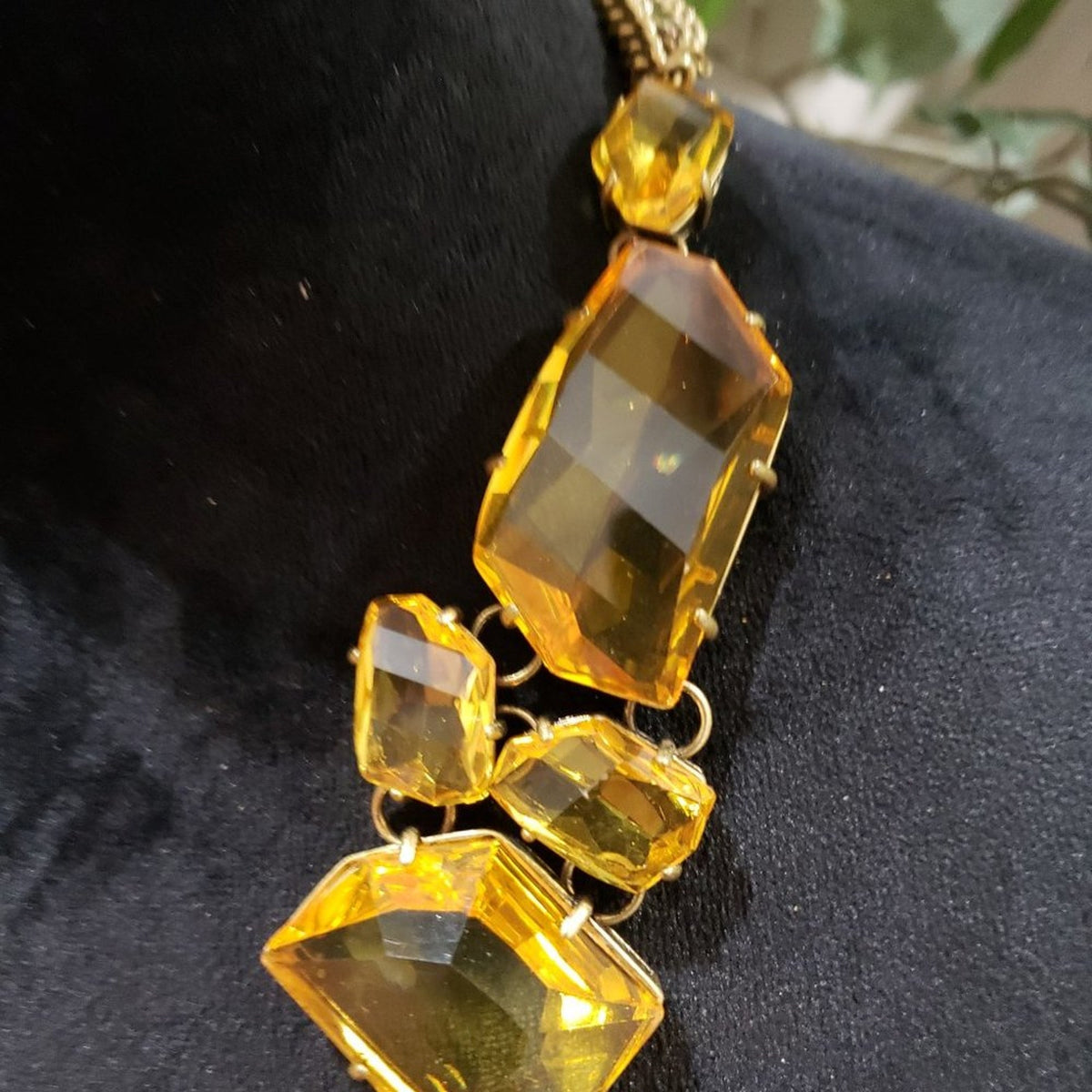 Womens Fashion Gold Tone Wheat Chain Rhinestone Collar Necklace W/ Spring Ring