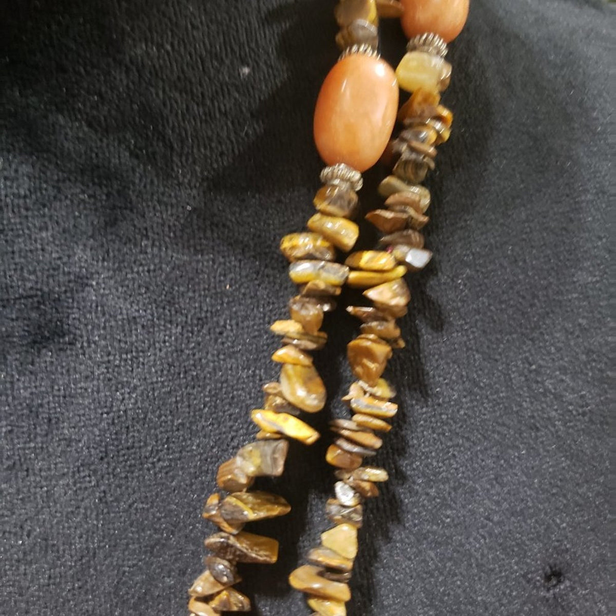 Women Fashion Double Strand Raw Split Baltic Amber Healing Beaded Long Necklace