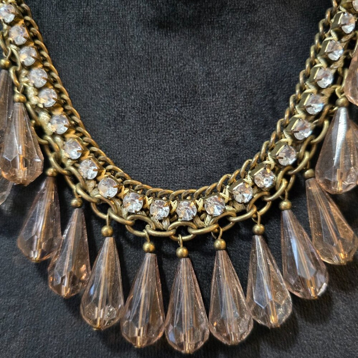 Womens Fashion Pink Carabella Crystal Chandelier Necklace with Lobster Clasp