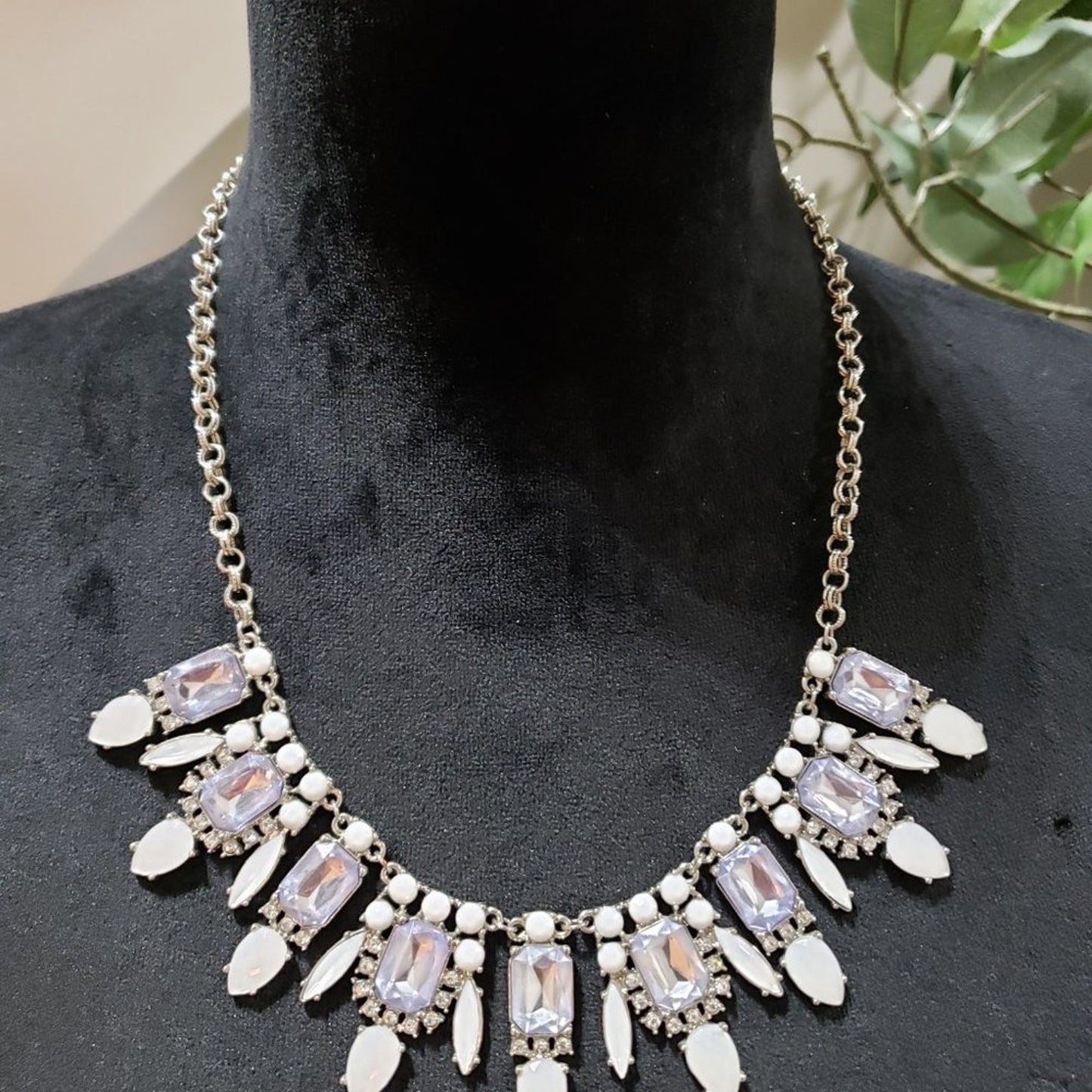 Womens Fashion Gold Tone Clear Crystal Rhinestone Necklace with Lobster Clasp