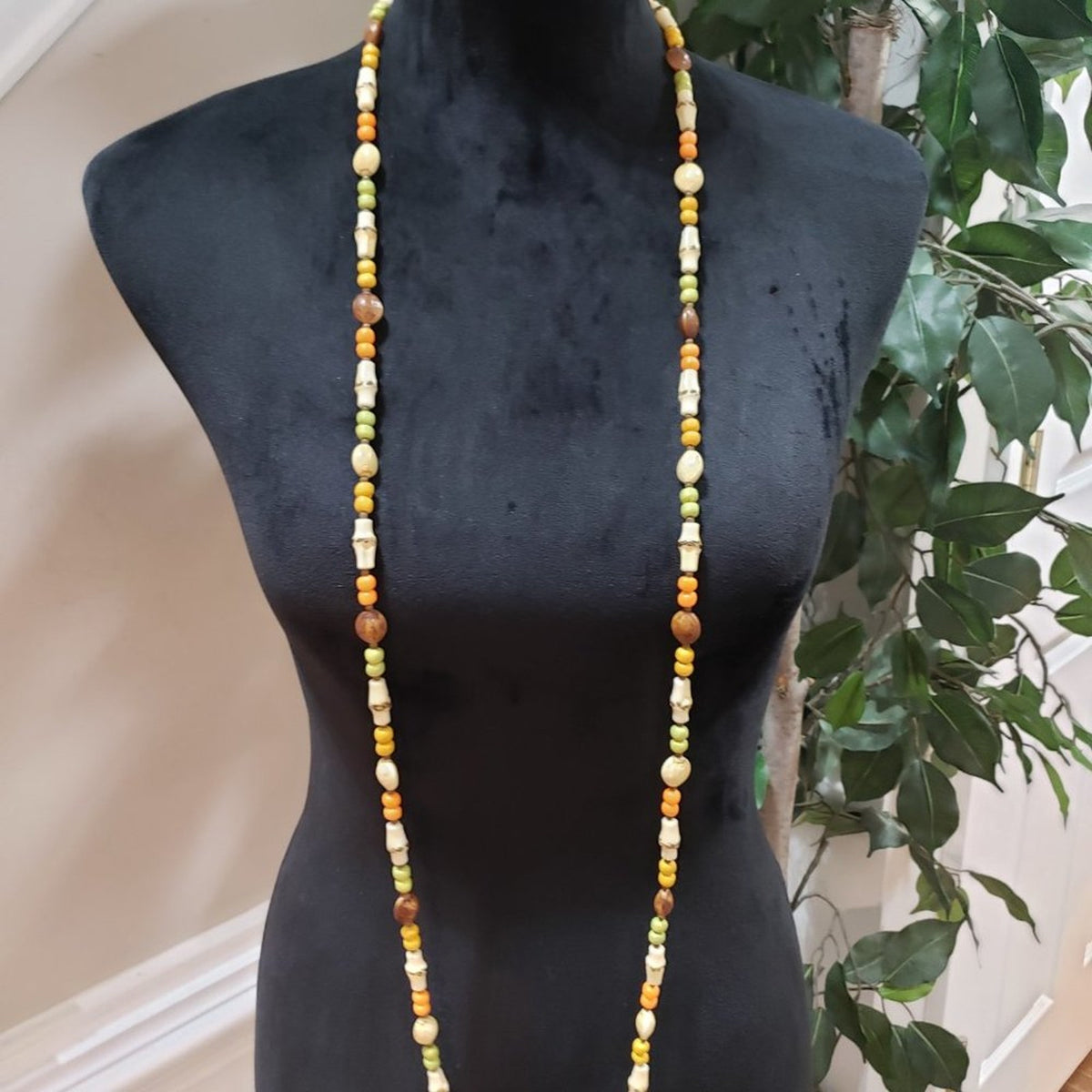 Women Fashion Double Strand Boho Style Old Mix Color African Glass Bead Necklace