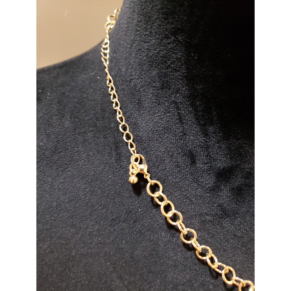 Women Faux Yellow Opal Lucite Stone Faceted Gold Tone Chain Bib Necklace