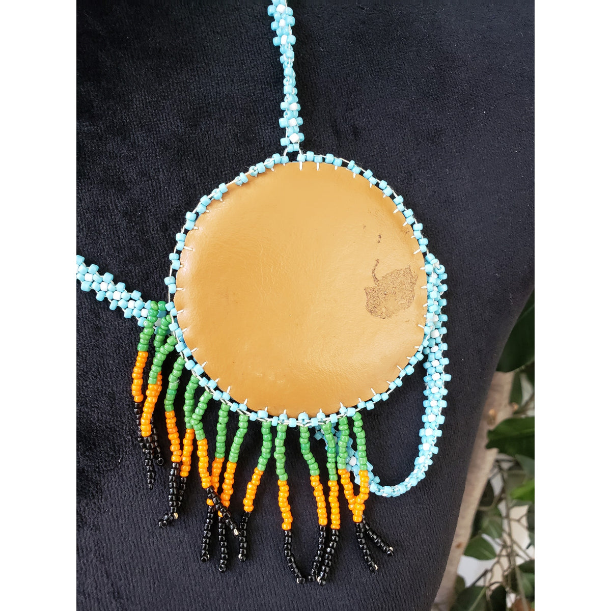 Women Fashion Native American Multi Micro Glass Beads Medallion Necklace Jewelry