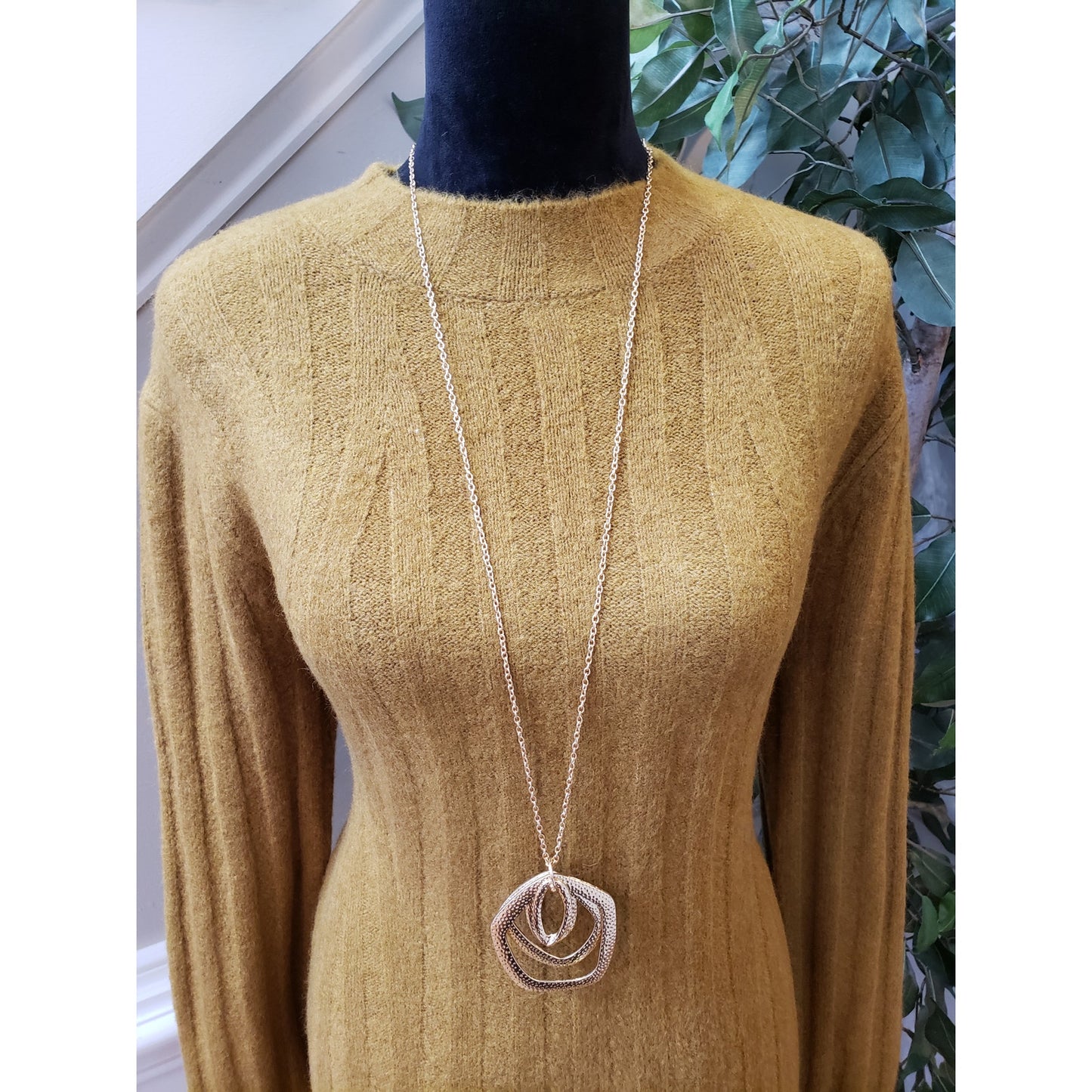 A New Day Sweater Dress Women's XS Green Knit Long Sleeve Lightweight Mock Neck