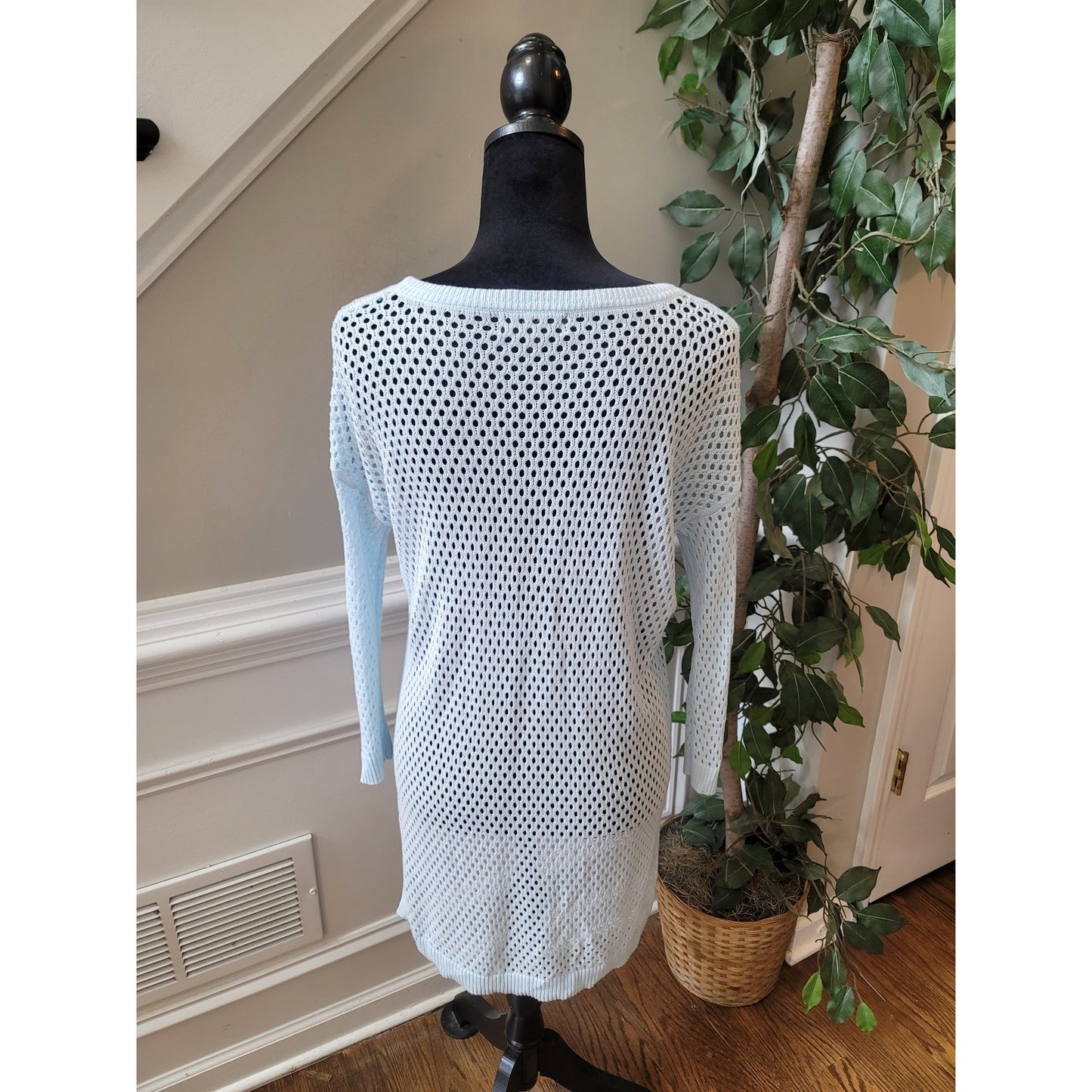 Xhilaration Sweater Women's Size XS White Long Sleeve Open Knit Pullover