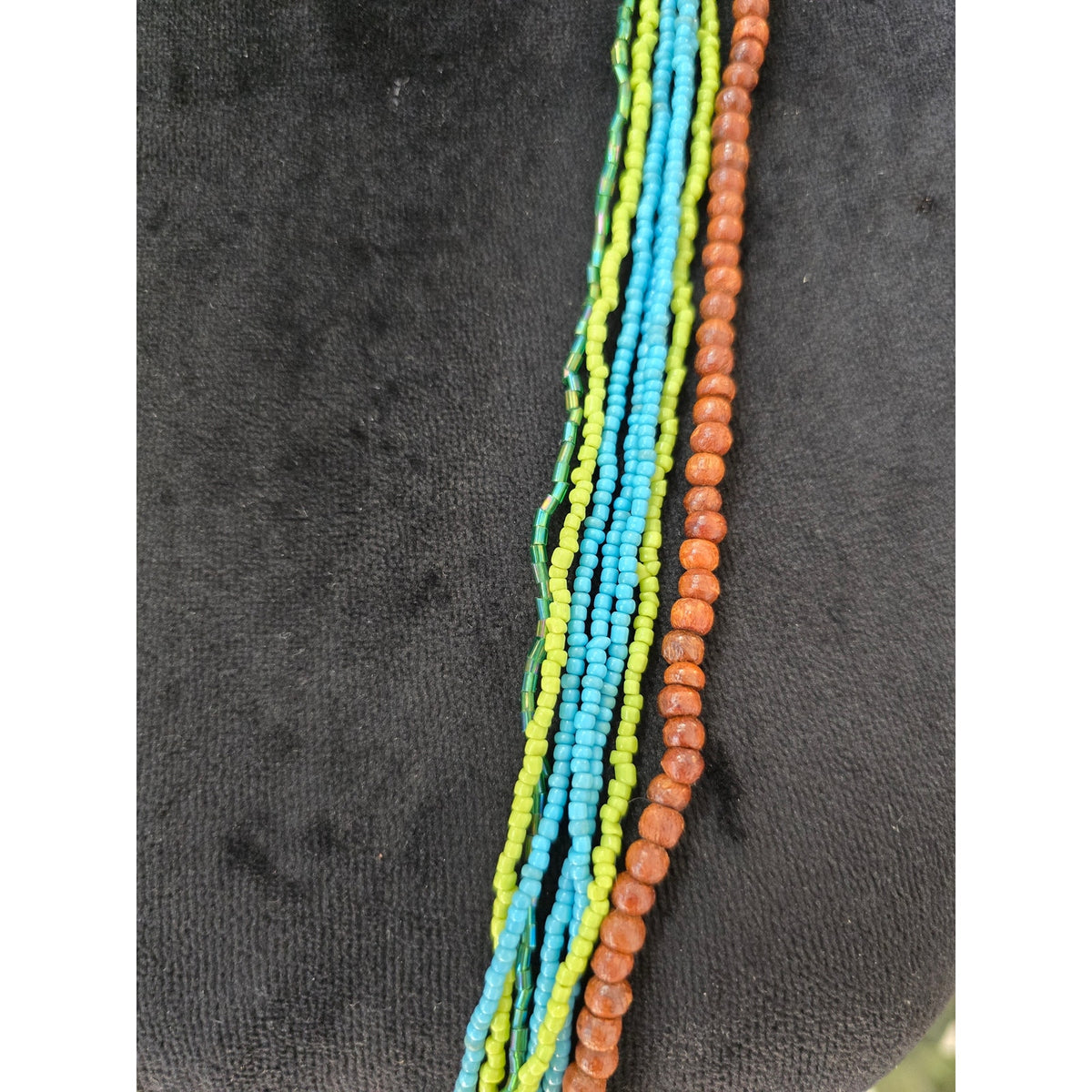 Colorful Multi Strand Seed Bead Long Layered Boho Necklace