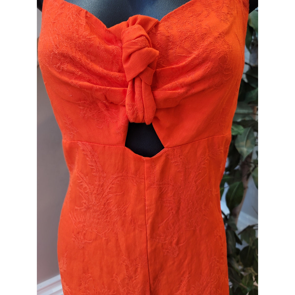 Anthropologie Elevenses Jumpsuit Women's Size US 8 Orange Halter Wide Leg Romper