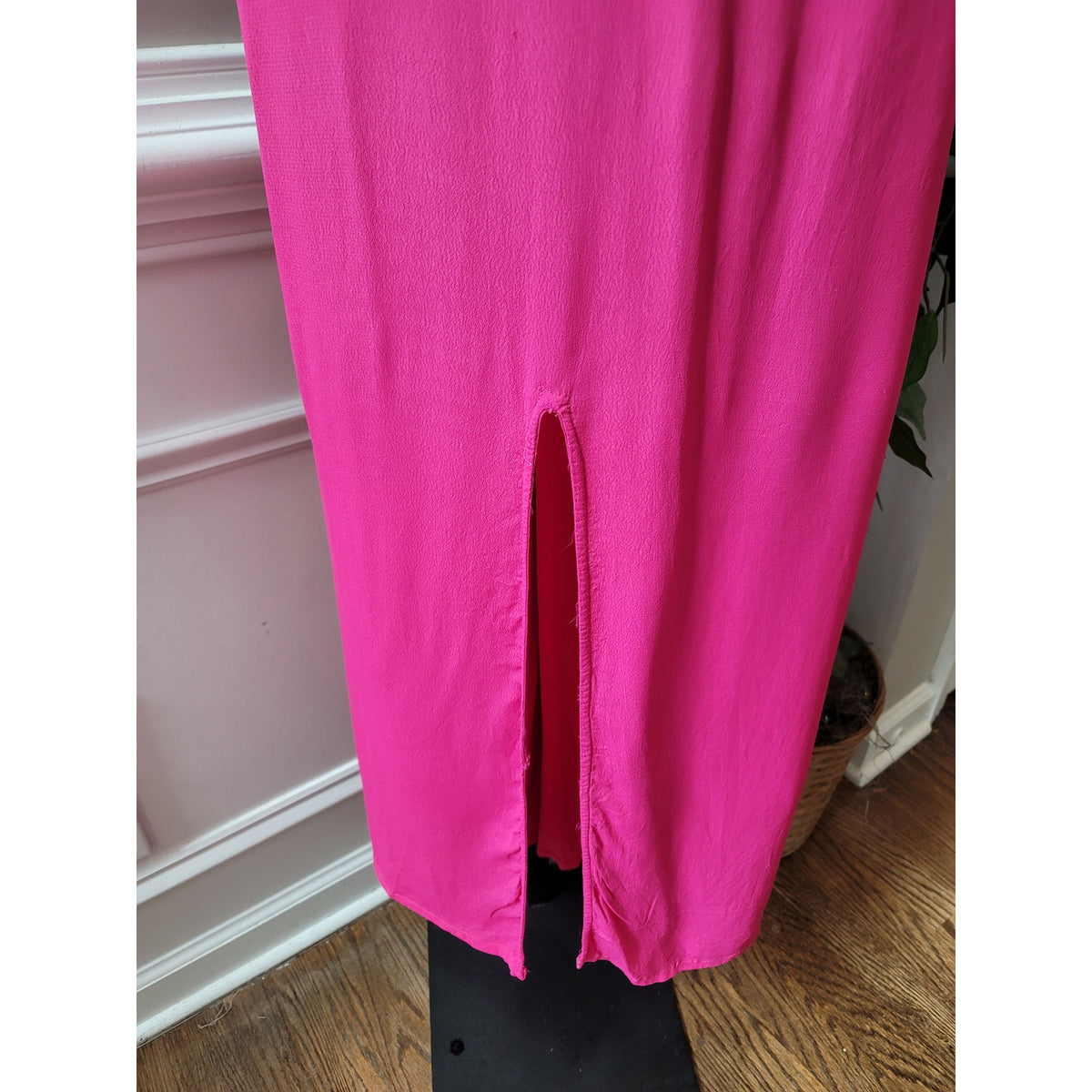 Asos Maxi Dress Women's 10 Hot Pink Halter Neck Side Slit Casual Party/Cocktail