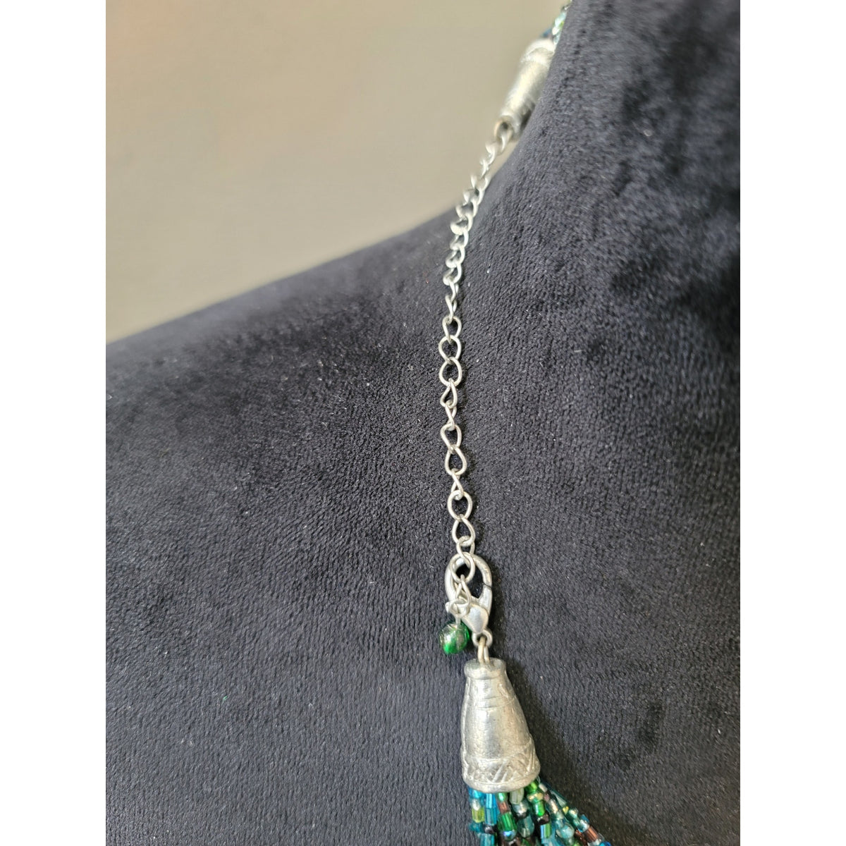 Women's Multicolor Beaded Necklace With Lobster Clasp Handmade Statement Piece