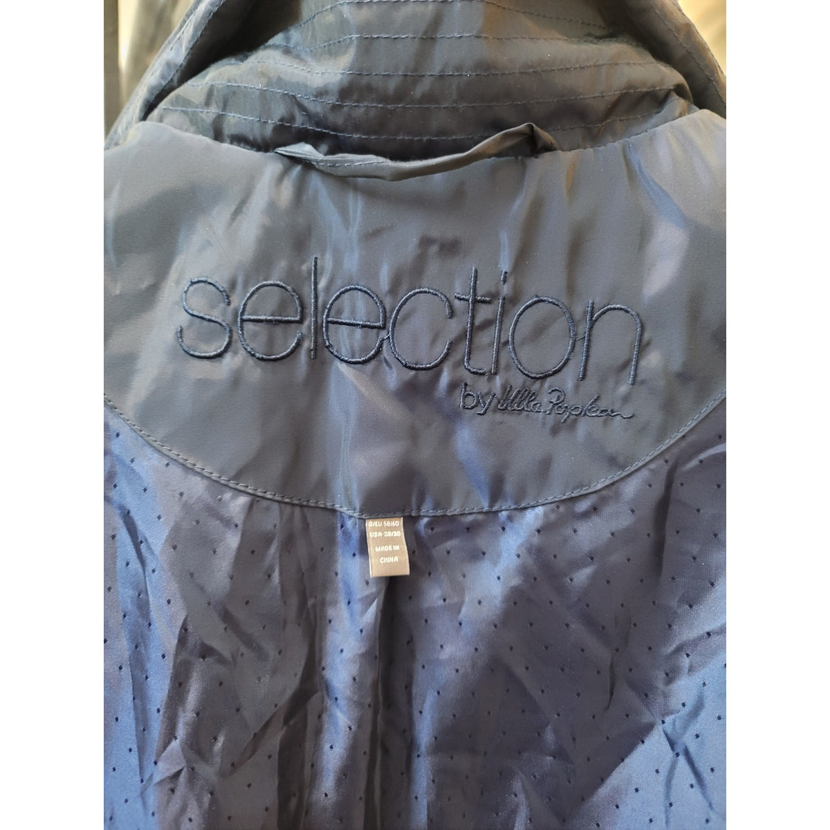 Selection Trench Raincoat Women's Size 28/30 Blue Button Front Back Zipper