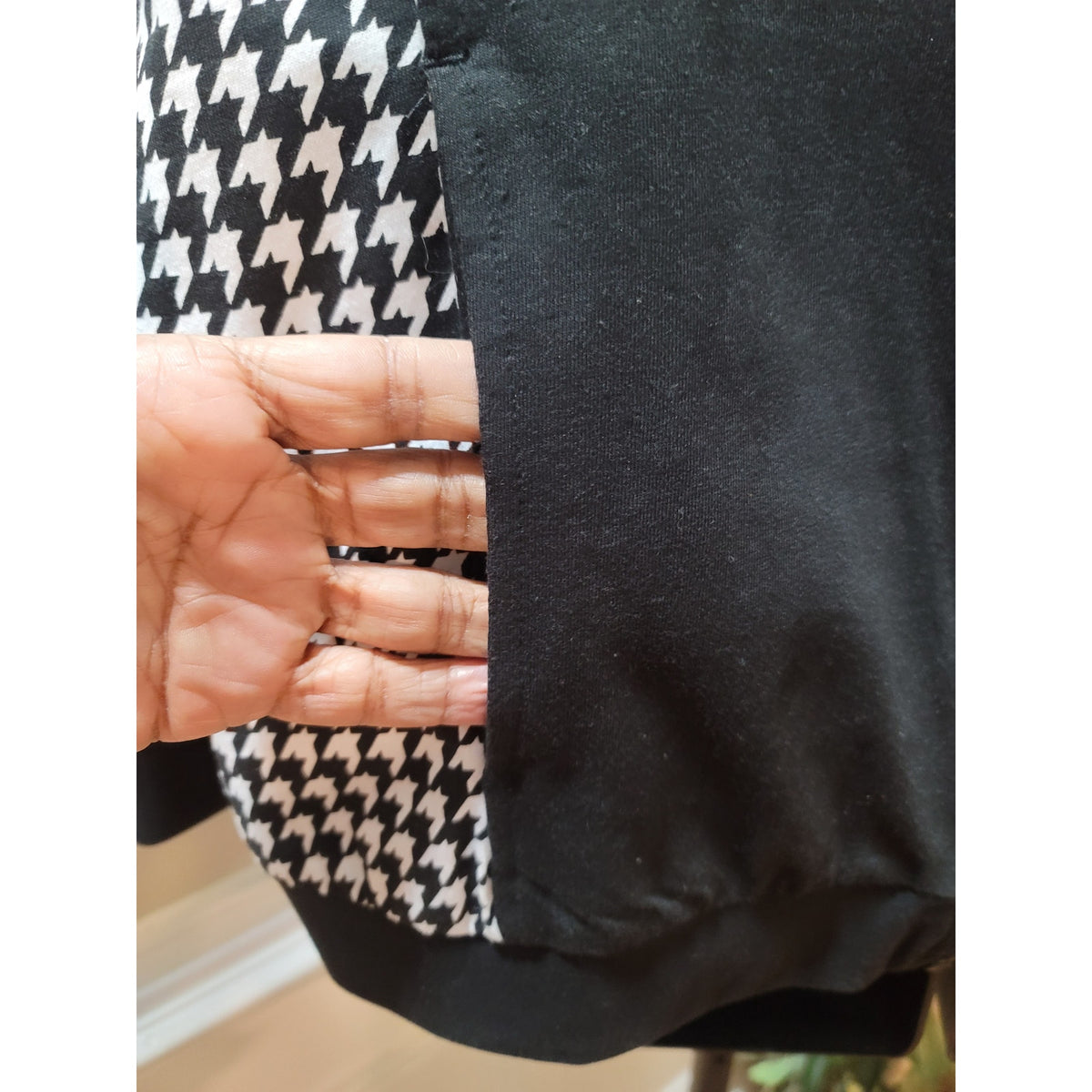 Anthony Richards tracksuit Set Womens Medium Black/White Houndstooth Full Zipper
