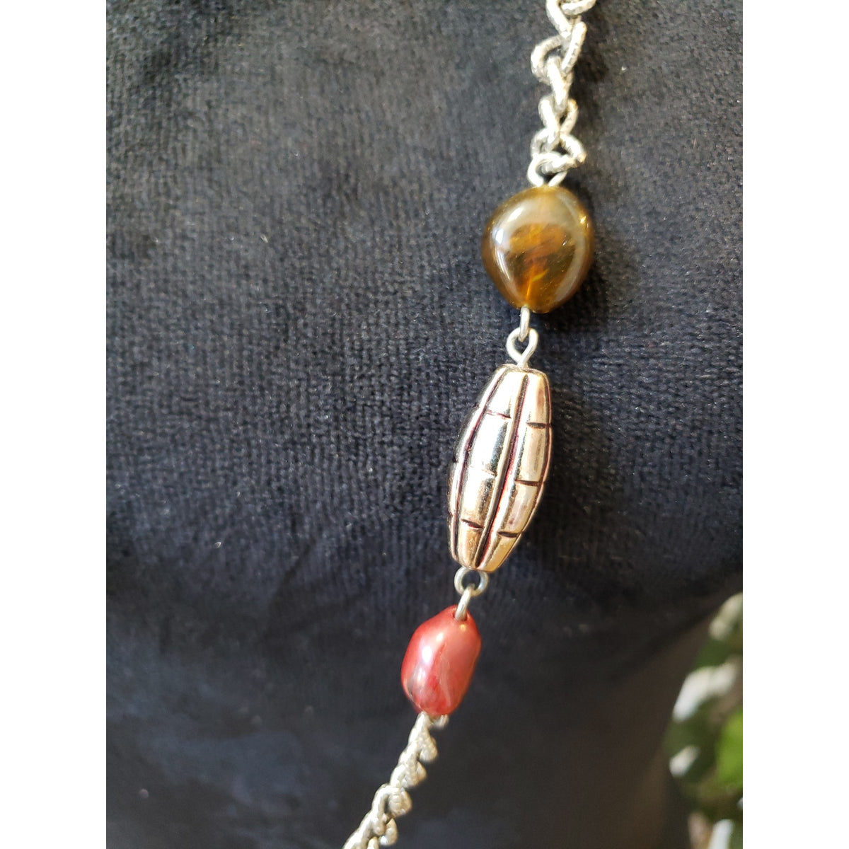 Women Long Mixed Bead Necklace Chunky Chain Artisan Boho Statement Jewelry