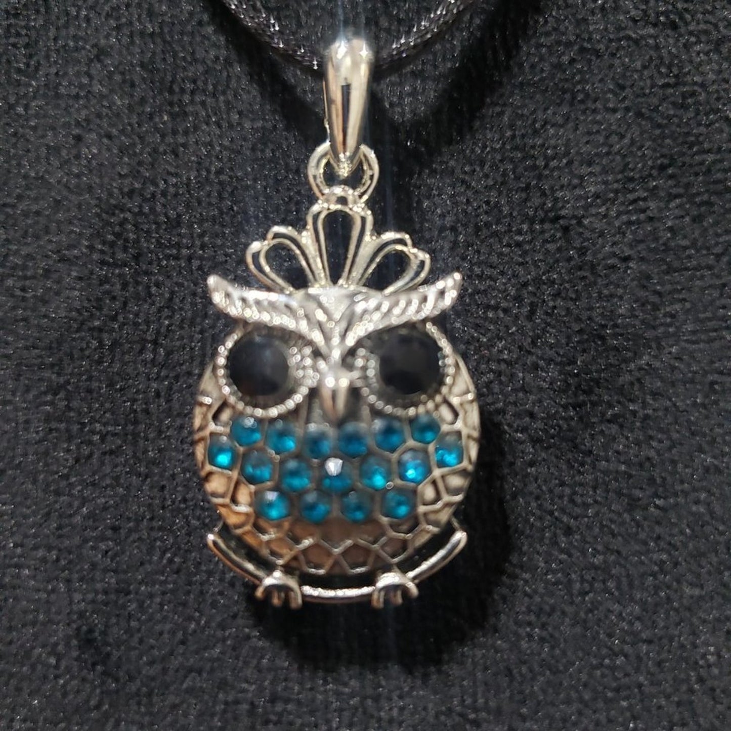 Vintage Womens Punk Style Rhinestones Creative Metal Owl Pendant Collar Necklace