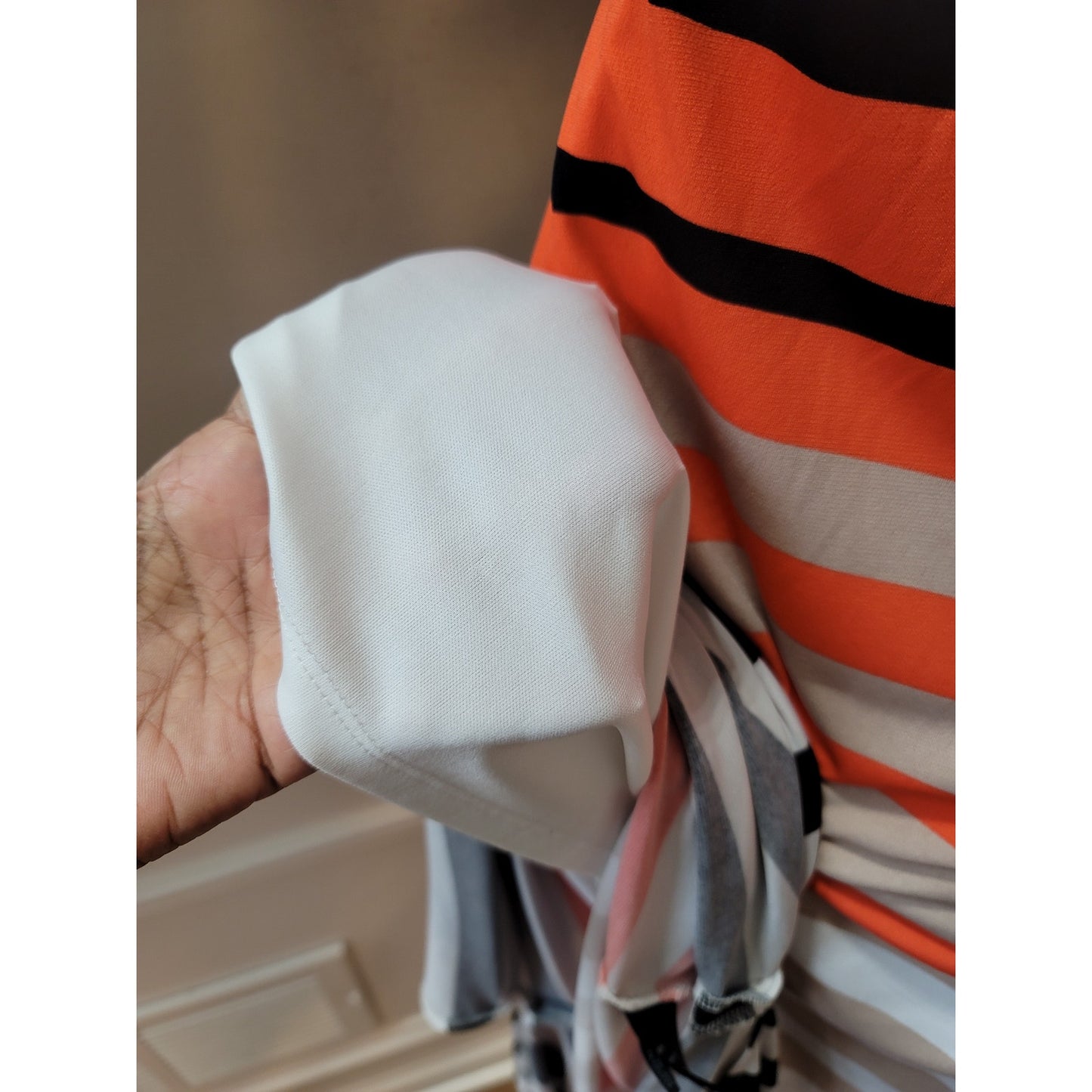 Jessica Howard Maxi Dress Women’s Small Black Orange White Striped Sleeveless