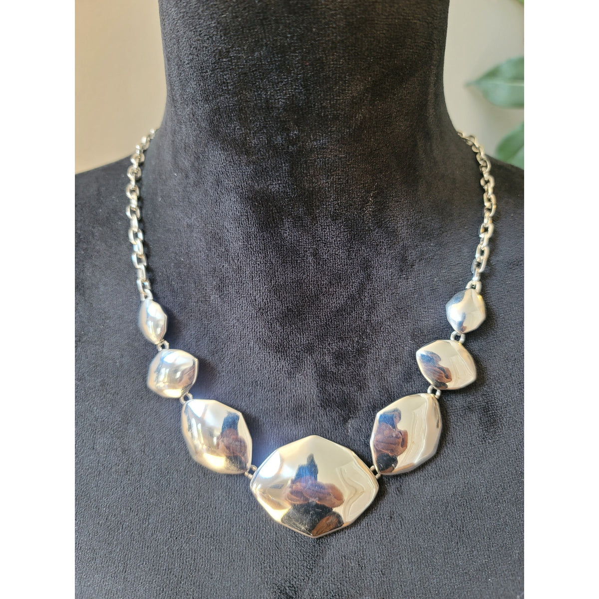 Women's Silver Statement Necklace With Lobster Clasp Lydell NYC Metal Links
