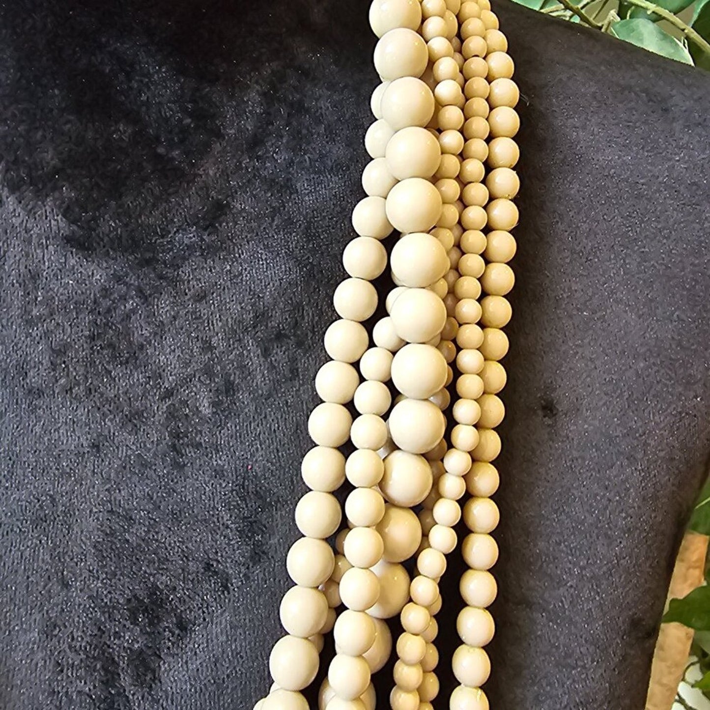 Womens Fashion Ivory Faux Pearl Multiple Layered Necklace with Lobster Clasp
