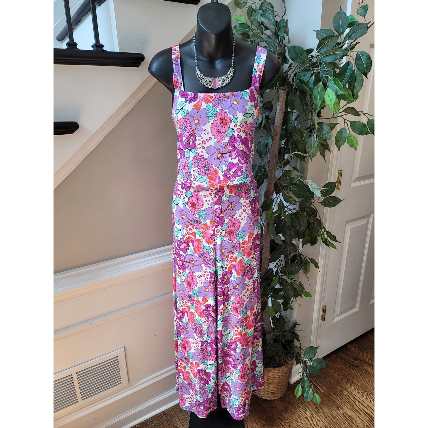 SHEIN Romper Women 8/10 Multicolor Floral Sleeveless Summer Casual Boho