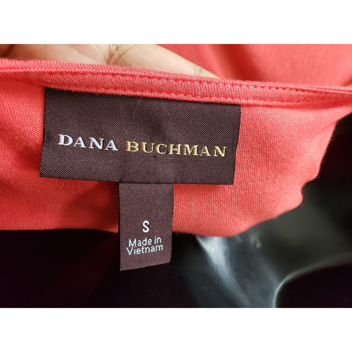 Dana Buchman Dress Women Small Coral Pink Sleeveless Keyhole Beaded Neckline