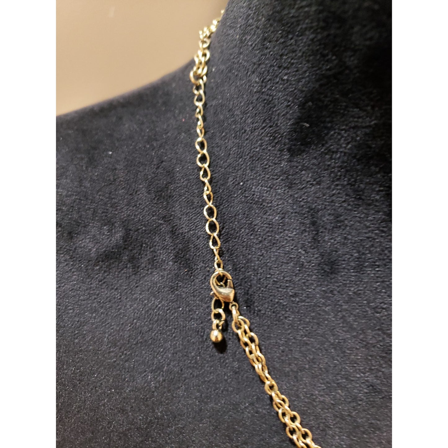 Womens Two Layer Floral Gold Tone Rhinestone Faux Pearl Collar Elegant Necklace
