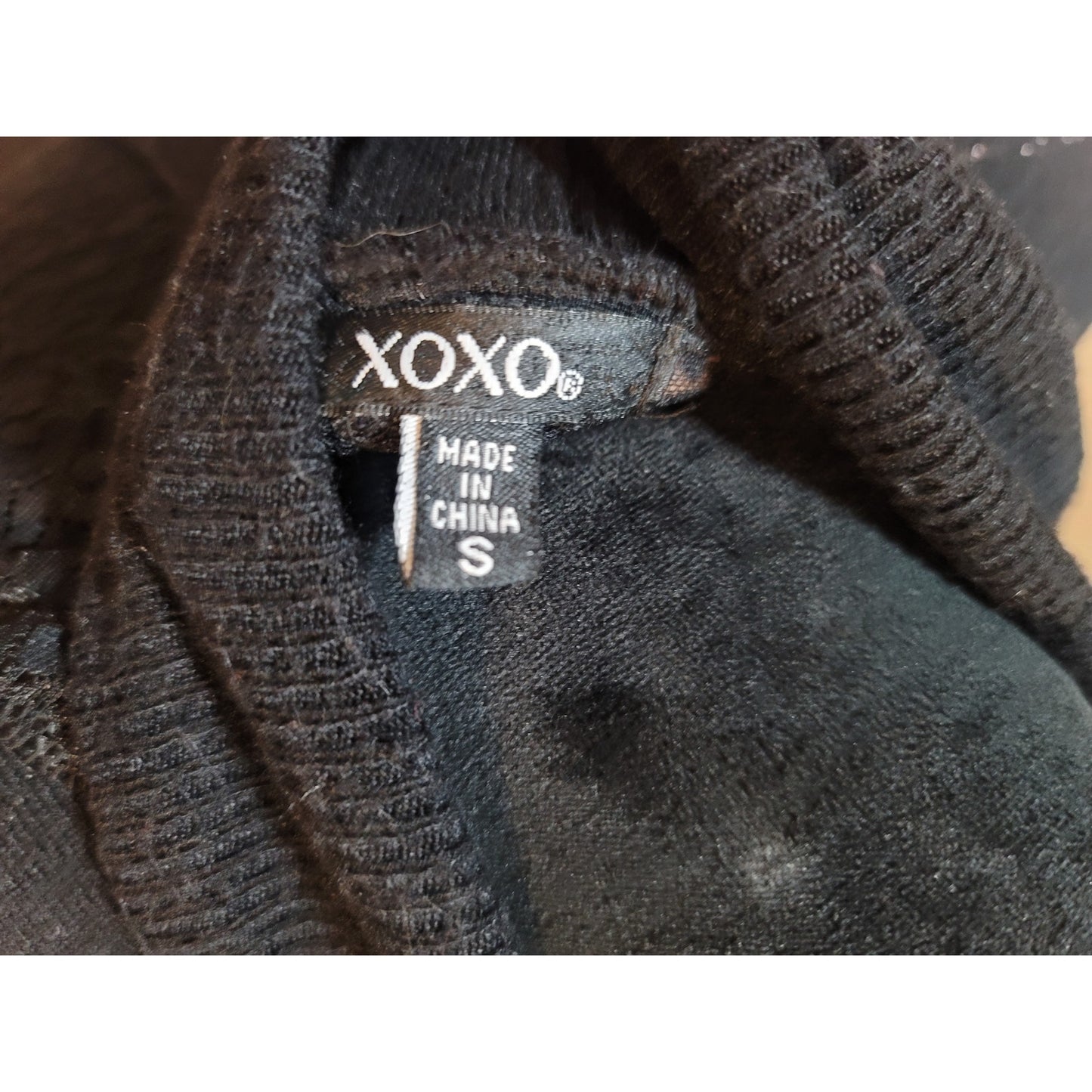 XOXO Turtleneck Sweater Women's Small Black Long Sleeve Knit Pullover Stretch