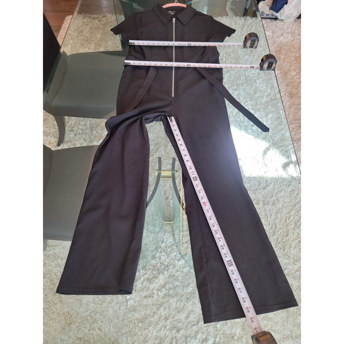 No Boundaries Jumpsuit Women’s Size XXL Black Short Sleeves Front Pockets