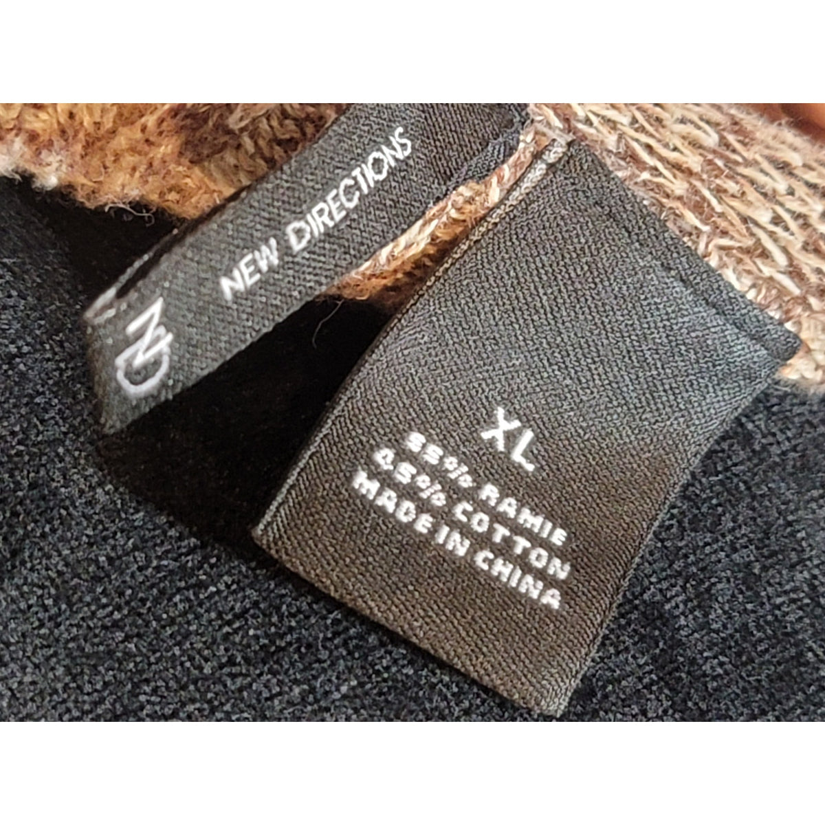 New Directions Cardigan Sweater Women's SZ XL Brown Button Front Deep V-Neck