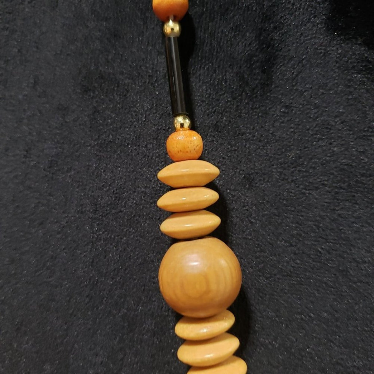 Womens Fashion Minimal Boho Chic Bakelite Beaded Long Necklace w/ Lobster Clasp