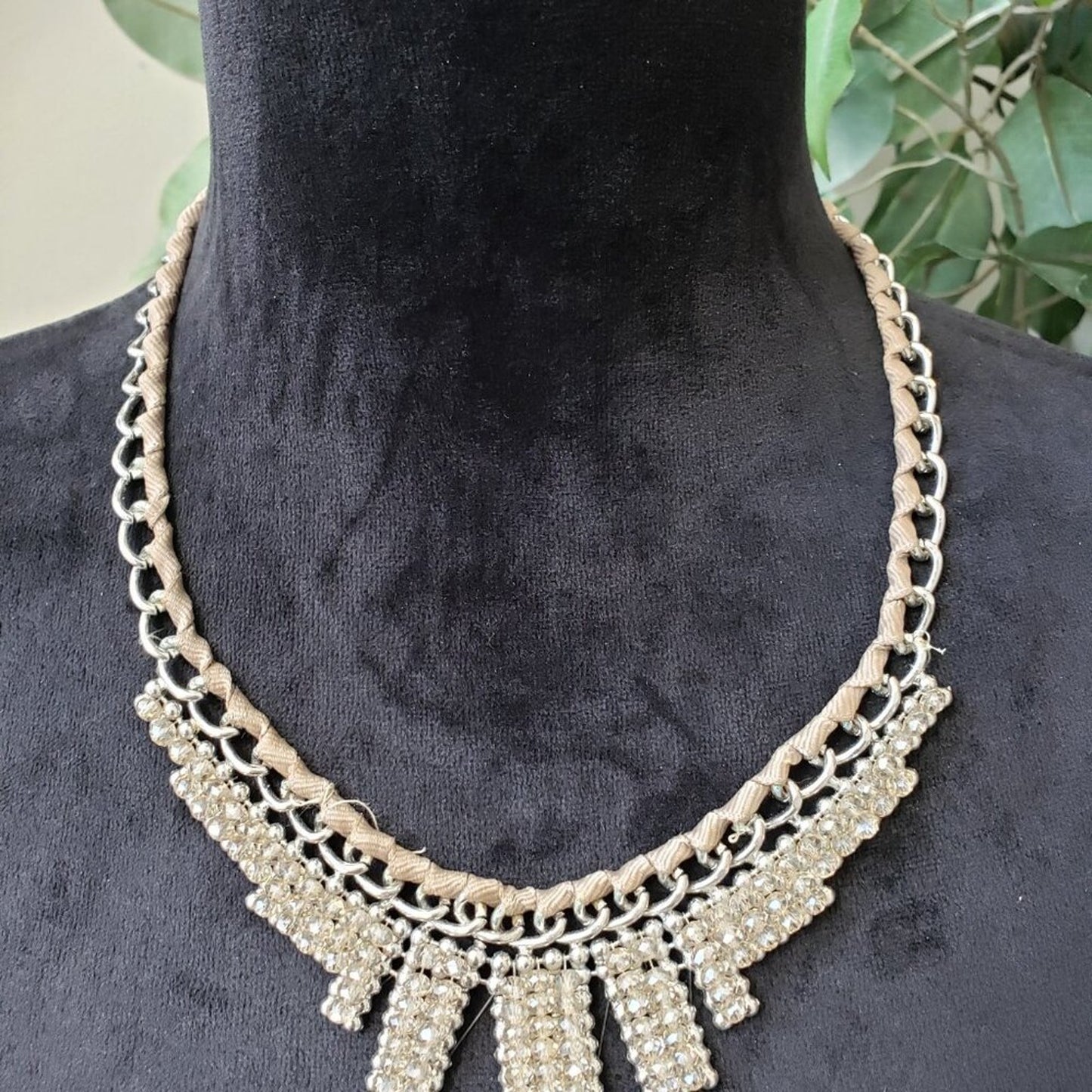 Womens Fashion Silver Tone Beaded Fringe Necklace Jewelry with Lobster Clasp