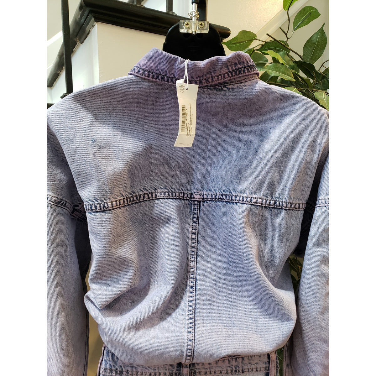 Nasty Gal Jumpsuit Womens Size 6 Blue Denim Pocket Detail Acid Wash Button Front