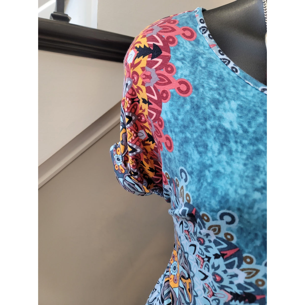 Gracerelle Maxi Dress Women's Size Large Multicolor V-Neck Short Sleeves