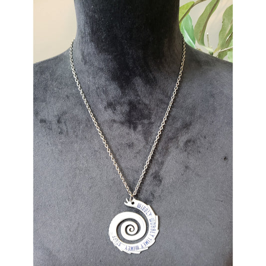 Doctor Who Wibbly Wobbly Timey Wimey Spiral Pendant Necklace Silver